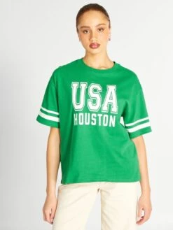 T-shirt A Maniche Corte 'Houston' -Kiabi t shirt a maniche corte houston verde aix63 3 frb6