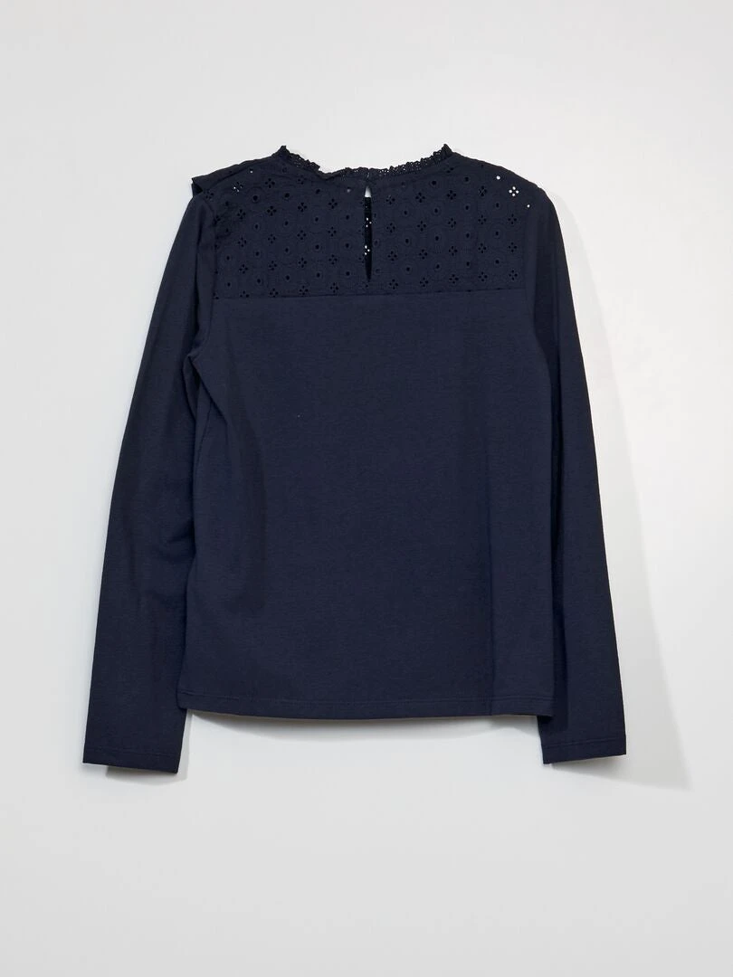 T-shirt A Maniche Lunghe Con Ricamo Punto Inglese 3 T-shirt A Maniche Lunghe Con Ricamo Punto Inglese - immagine 3