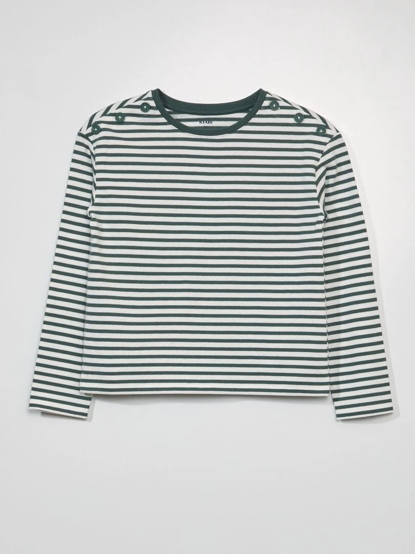 T-shirt A Maniche Lunghe Con Stampa A Righe 1 T-shirt A Maniche Lunghe Con Stampa A Righe