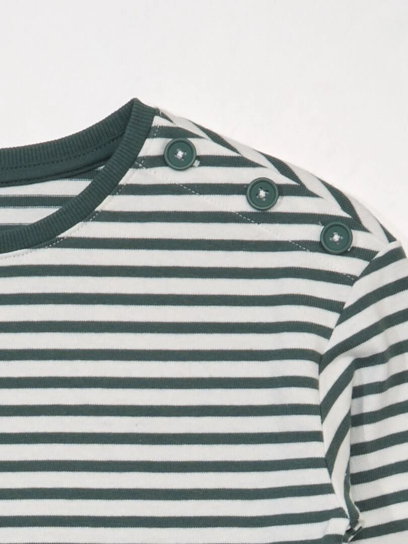 T-shirt A Maniche Lunghe Con Stampa A Righe 2 T-shirt A Maniche Lunghe Con Stampa A Righe - immagine 2