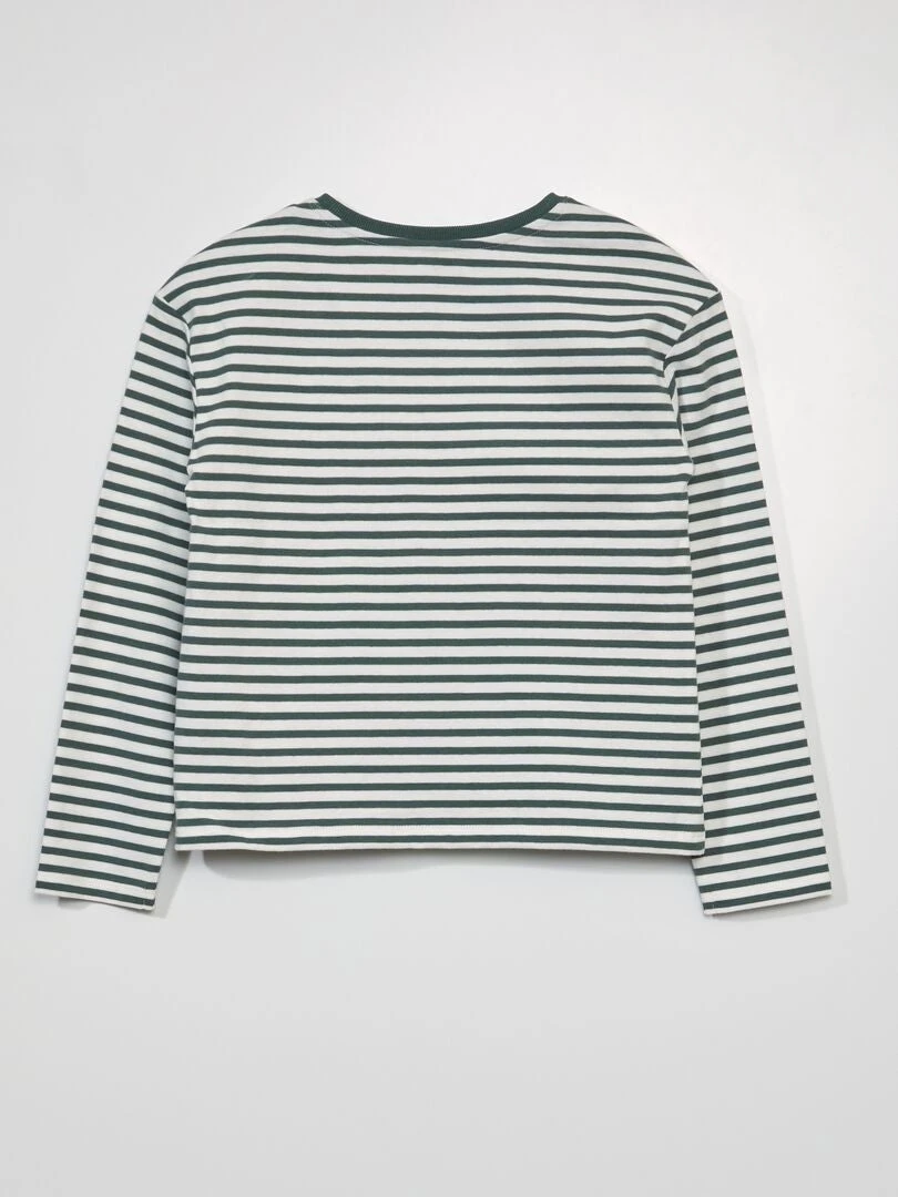 T-shirt A Maniche Lunghe Con Stampa A Righe 3 T-shirt A Maniche Lunghe Con Stampa A Righe - immagine 3