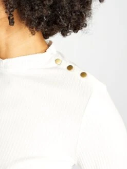 T-shirt A Maniche Lunghe In Maglia A Coste -Kiabi t shirt a maniche lunghe in maglia a coste bianco ann07 1 frb5