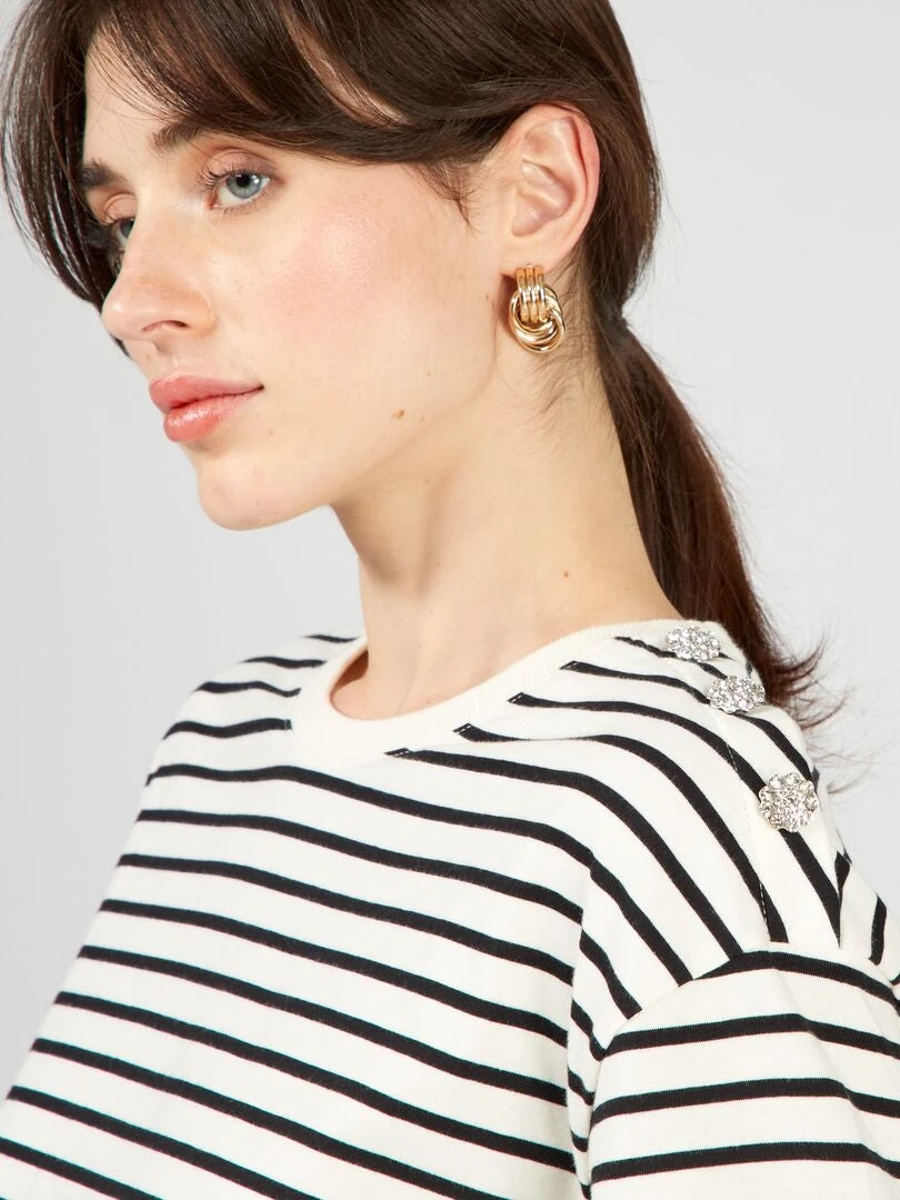 T-shirt A Righe A Maniche Lunghe 2 T-shirt A Righe A Maniche Lunghe - immagine 2