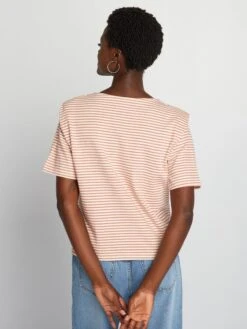 T-shirt A Righe Con Spalline -Kiabi t shirt a righe con spalline beige bqg72 2 frb3