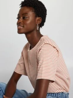 T-shirt A Righe Con Spalline -Kiabi t shirt a righe con spalline beige bqg72 2 frb4