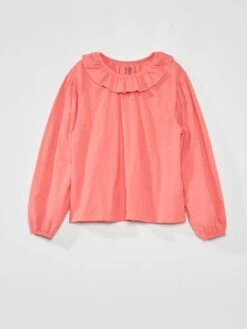 T-shirt Con Colletto Arricciato