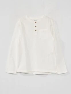 T-shirt Con Collo Serafino A Maniche Lunghe