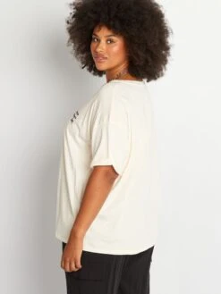 T-shirt Con Scritta Ricamata -Kiabi t shirt con scritta ricamata beige azz91 1 frb3