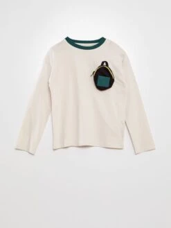 T-shirt Con Taschino In Rilievo