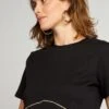 T-shirt Corta Con Linea Di Strass
