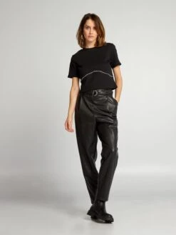 T-shirt Corta Con Linea Di Strass -Kiabi t shirt corta con linea di strass nero bfb51 1 frb3