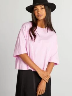 T-shirt Corta Oversize -Kiabi t shirt corta oversize rosa bfb09 8 frb3