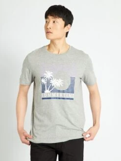 T-shirt In Cotone Stampato 'Holidaze' -Kiabi t shirt in cotone stampato holidaze grigio acz64 2 frb4