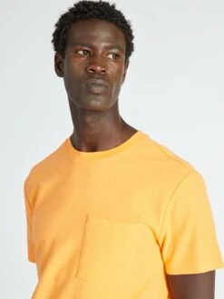 T-shirt In Jacquard Tinta Unita A Righe - -Kiabi t shirt in jacquard tinta unita a righe arancione aea19 5 frb3