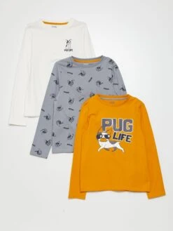 T-shirt In Jersey A Maniche Lunghe Set Di 3