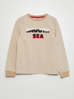 T-shirt In Jersey Con Decorazioni In Bouclé