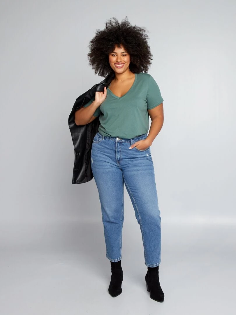 T-shirt In Jersey Con Scollo A V 2 T-shirt In Jersey Con Scollo A V - immagine 2