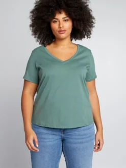 T-shirt In Jersey Con Scollo A V 7 T-shirt In Jersey Con Scollo A V -Kiabi t shirt in jersey con scollo a v verde zj406 45 frb3
