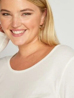 T-shirt In Jersey Con Scollo Tondo -Kiabi t shirt in jersey con scollo tondo bianco amx52 1 frb4