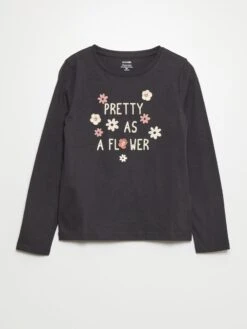 T-shirt In Jersey 'pretty As A Flower'