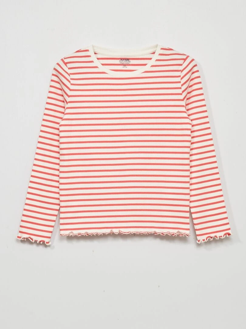 T-shirt In Maglia A Coste Con Stampa 1 T-shirt In Maglia A Coste Con Stampa