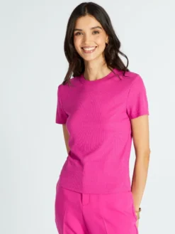 T-shirt In Maglia A Coste -Kiabi t shirt in maglia a coste rosa acx66 2 frb4