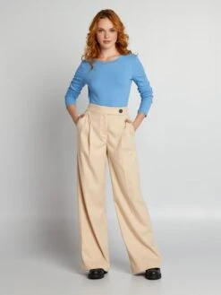 T-shirt In Maglia A Coste Stretch