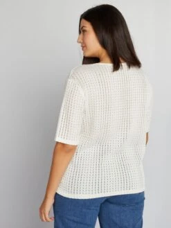 T-shirt In Maglia Pointelle -Kiabi t shirt in maglia pointelle bianco baa41 2 frb4