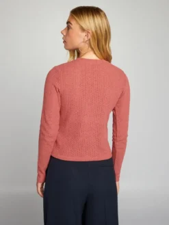 T-shirt In Maglia Pointelle Traforata Scollo Tondo -Kiabi t shirt in maglia pointelle traforata scollo tondo rosa scuro bey96 3 frb3