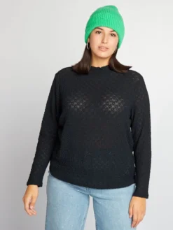 T-shirt In Maglia Traforata 9 T-shirt In Maglia Traforata -Kiabi t shirt in maglia traforata nero bfg23 1 frb5