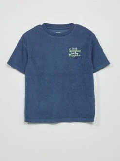 T-shirt In Spugna A Maniche Corte