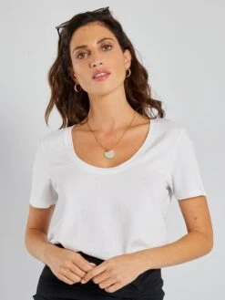 T-shirt In Tessuto Jersey Con Scollo Tondo