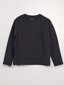 T-shirt In Tessuto Testurizzato Con Tasca A Marsupio