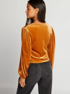 T-shirt In Velluto -Kiabi t shirt in velluto giallo ash94 1 frb4