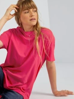 T-shirt Lunga Con Scollo Tondo 6 T-shirt Lunga Con Scollo Tondo -Kiabi t shirt lunga con scollo tondo rosa aer85 1 frb3