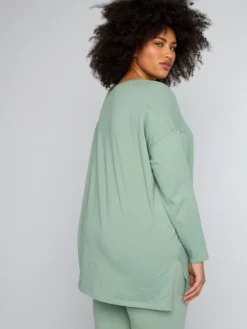 T-shirt Lunga In Jersey Tinta Unita -Kiabi t shirt lunga in jersey tinta unita verde azc30 2 frb3