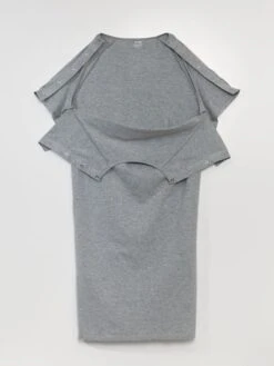 T-shirt Midi Con Bottoni A Pressione Sulle Spalle - Facile Da Infilare -Kiabi t shirt midi con bottoni a pressione sulle spalle facile da infilare grigio ats60 1 frb4