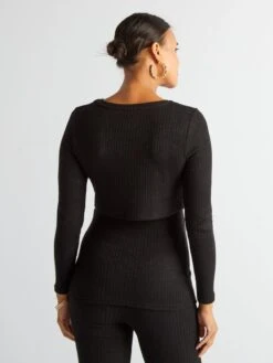 T-shirt Per L'allattamento A Coste -Kiabi t shirt per lallattamento a coste nero akb16 2 frb3