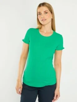 T-shirt Premaman Con Maniche Ondulate