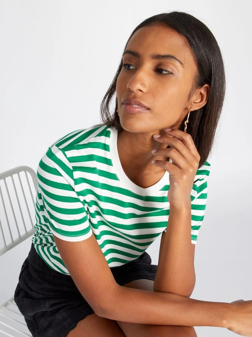 T-shirt Stampa A Righe 1 T-shirt Stampa A Righe