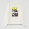 T-shirt Stampata 'Pikachu' A Maniche Lunghe