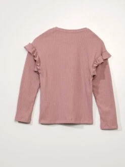 T-shirt Tinta Unita Con Volant Sulle Spalle -Kiabi t shirt tinta unita con volant sulle spalle rosa alz45 4 frb3