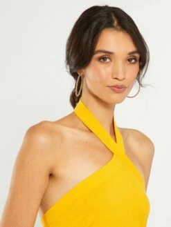 Top In Maglia A Coste Con Scollo Incrociato 7 Top In Maglia A Coste Con Scollo Incrociato -Kiabi top in maglia a coste con scollo incrociato giallo aer69 2 frb3