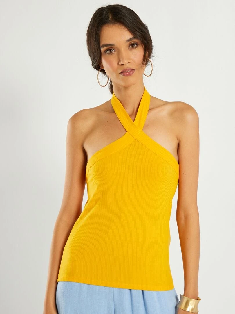 Top In Maglia A Coste Con Scollo Incrociato 5 Top In Maglia A Coste Con Scollo Incrociato - immagine 5