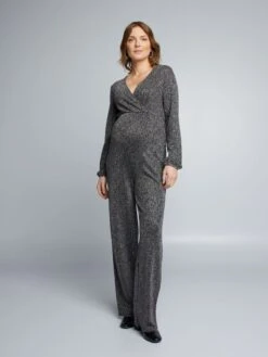 Tuta Premaman In Maglia Plissettata Iridescente