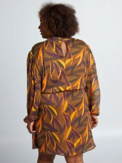 Vestito A Portafoglio Con Stampa Foglie -Kiabi vestito a portafoglio con stampa foglie marrone bfj85 1 frb3