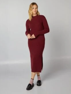 Vestito A Tubino In Maglia A Coste -Kiabi vestito a tubino in maglia a coste bordeaux scuro bac17 2 frb2