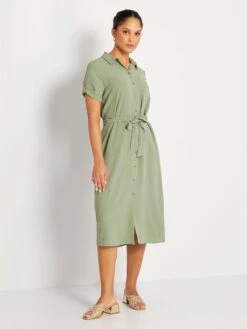 Vestito Chemisier Longuette 'JDY' -Kiabi vestito chemisier longuette jdy kaki abw06 3 frb2