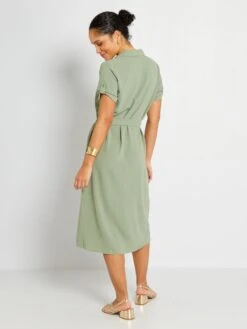 Vestito Chemisier Longuette 'JDY' -Kiabi vestito chemisier longuette jdy kaki abw06 3 frb3