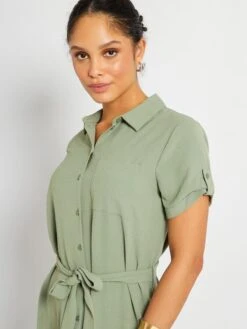 Vestito Chemisier Longuette 'JDY' -Kiabi vestito chemisier longuette jdy kaki abw06 3 frb4